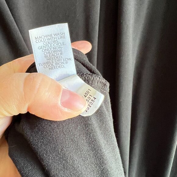 J. Jill Wearever Collection Black Jersey Knit Dress Midi Modest Stretch - Small - Picture 6 of 7